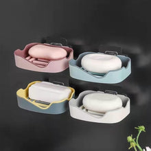 Plastic Soap Dish Holder for Bathroom Shower Wall Mounted Self Adhesive Soap Holder Saver Tray-Plastic Sponge Holder for Kitchen Storage Rack Soap Box, Bathroom ,Sabudani (1 Pc)