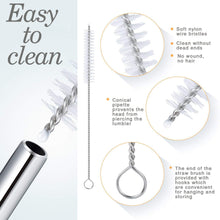 1733 Reusable Stainless Steel Drinking Straws Bent (4 Bent Straws 1 Brush)