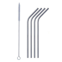 1733 Reusable Stainless Steel Drinking Straws Bent (4 Bent Straws 1 Brush)