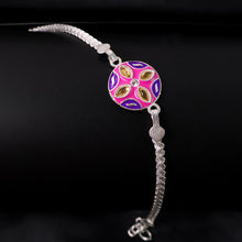 1 Pc Rakhi With Silver Finish Chain  Designer Bracelet Rakhi