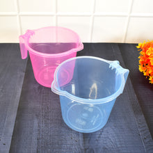 Plastic Round Transparent Bath Water Mug (5 Pc  Mix Colour  1200 Ml)