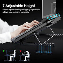 Laptop Cooler Cooling Pad With 2 Quiet Led Fans Dual Usb Ports Portable Ultra Slim Usb Powered 7 Heights Adjustable Laptop Stand For Gaming Laptop