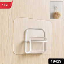 Cute Cartoon Print Transparent Wall Hook With Self-adhesive Back (1 Pc)