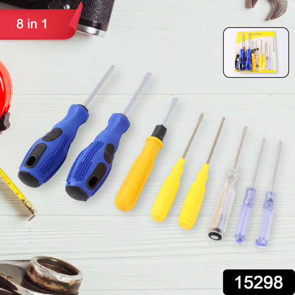 8 In 1 Hand Tool Kit Steel And Plastic Hammer Screwdriver  Tape