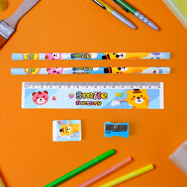 Wooden Pencil Set (5 Pc): School Supplies, Stationery Set for Kids