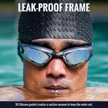 Professional Anti-Fog UV Protection Swimming Goggles with Mirrored Lenses and Earplugs