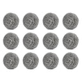 Round shape stainless steel scrubber, pack of 12, effective for cleaning.