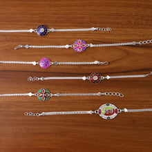 Pack Of 12 Silver Chain Rakhis  Stylish Bracelet Rakhi Set For Brothers