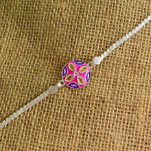 1 Pc Rakhi With Silver Finish Chain  Designer Bracelet Rakhi