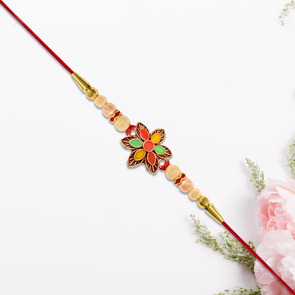 Colorful Floral Bead Rakhi