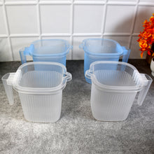 Plastic Transparent Bathroom Water Mug (4 Pc  Mix Colour  1000 Ml)