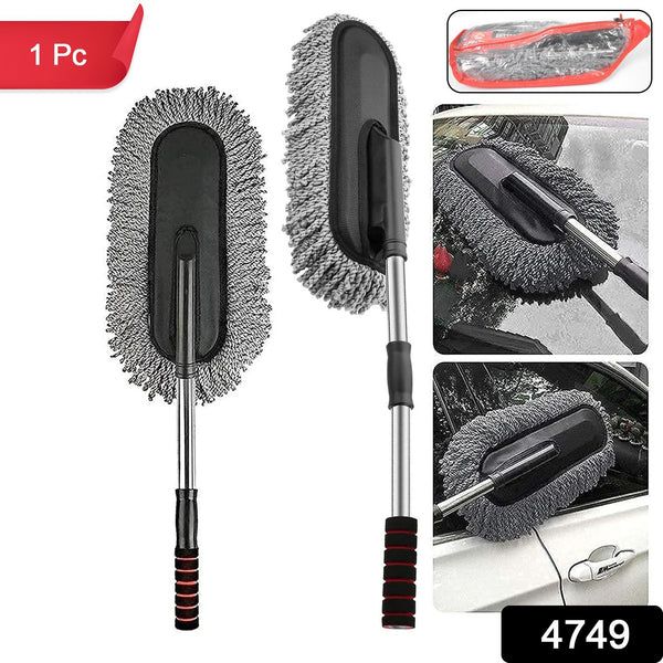 4749 Car Duster Long Retractablesoftnon-sliphandle Multipurpose Microfiber Wash Brush Vehicle Interior And Exterior Cleaning Kit With For Car Boats Or Home
