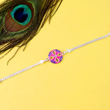 1 Pc Rakhi With Silver Finish Chain  Designer Bracelet Rakhi