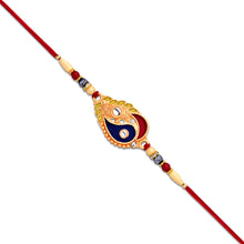Elegant Rakhi With Enamel Paisley Design And Gold-tone Embellishments