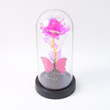 Led Decorative Rose With Butterfly In Transparent Plastic Dome (1 Pc  Battery Not Included)